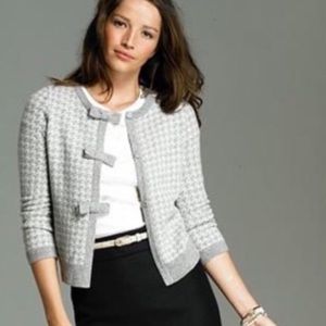 *50% Off for 24 Hours* J.Crew houndstooth bow button cardigan M
